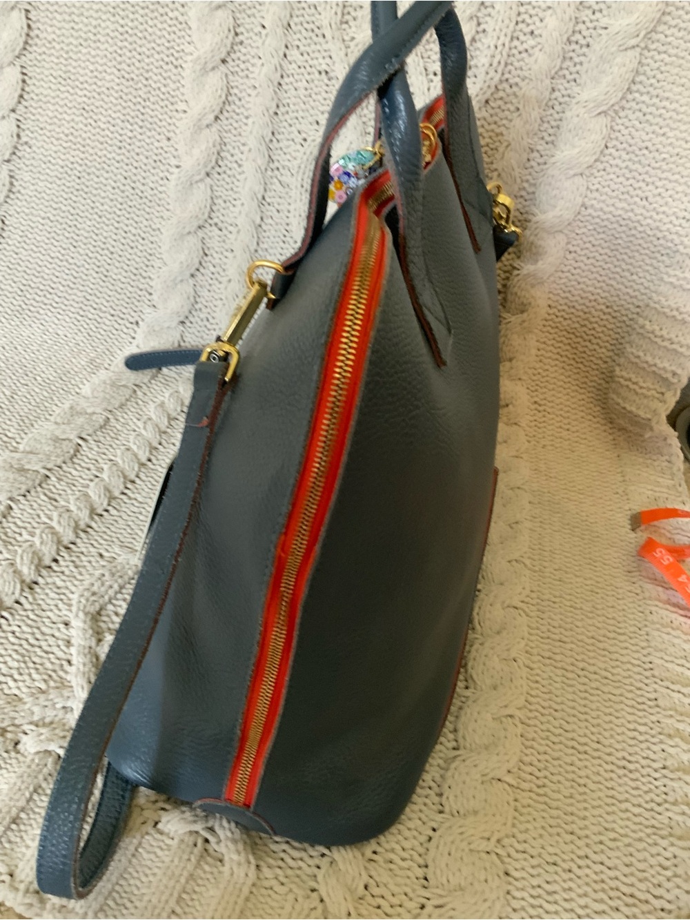 Terrida Made in Italy Genuine Leather Top-Handle Satchel with Detachable Strap - Picture 7 of 11